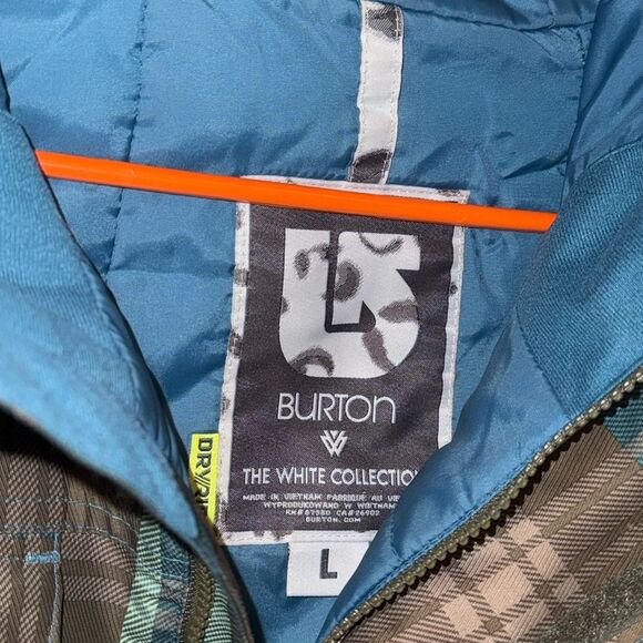 Burton the White Collection Plaid Snowboard Jacket size large - Picture 5 of 10